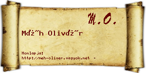 Méh Olivér névjegykártya