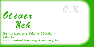 oliver meh business card
